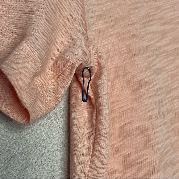 Caslon V-Neck Oversized Tee Shirt-Peach-Women’s XS-Casual-Summer-Classic-Cotton - Picture 4 of 7